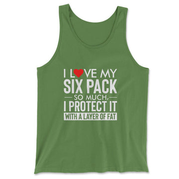 I Love My Six Pack So Much, I Protect It With A Layer Of Fat Men/Unisex Tank in Leaf color